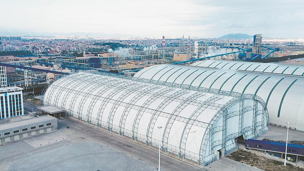 全国首座钢结构硫酸铵仓储棚正式投入使用